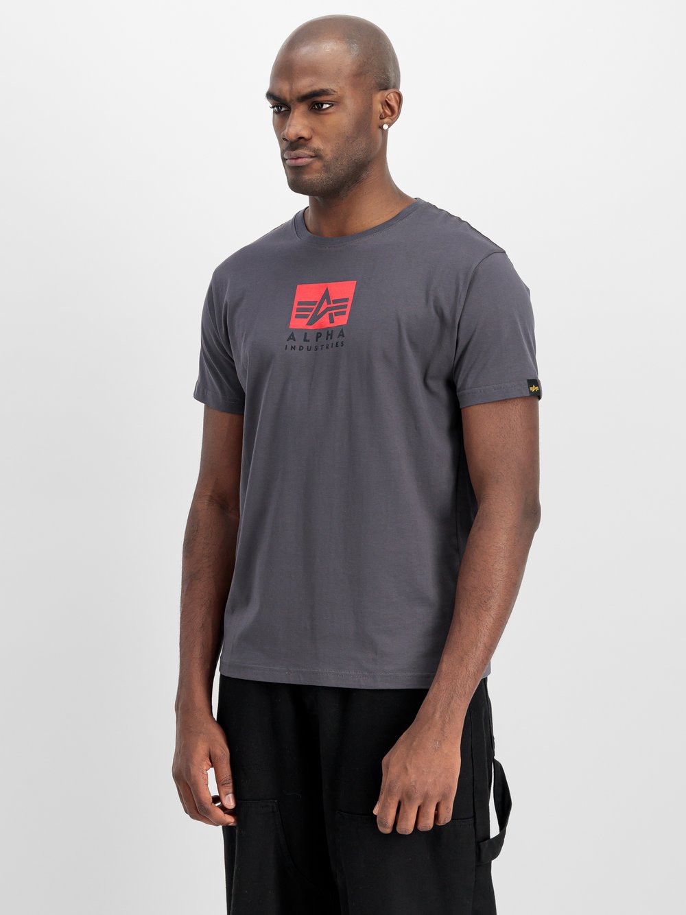 Alpha Industries T-Shirt Herren Baumwolle grau bedruckt, S