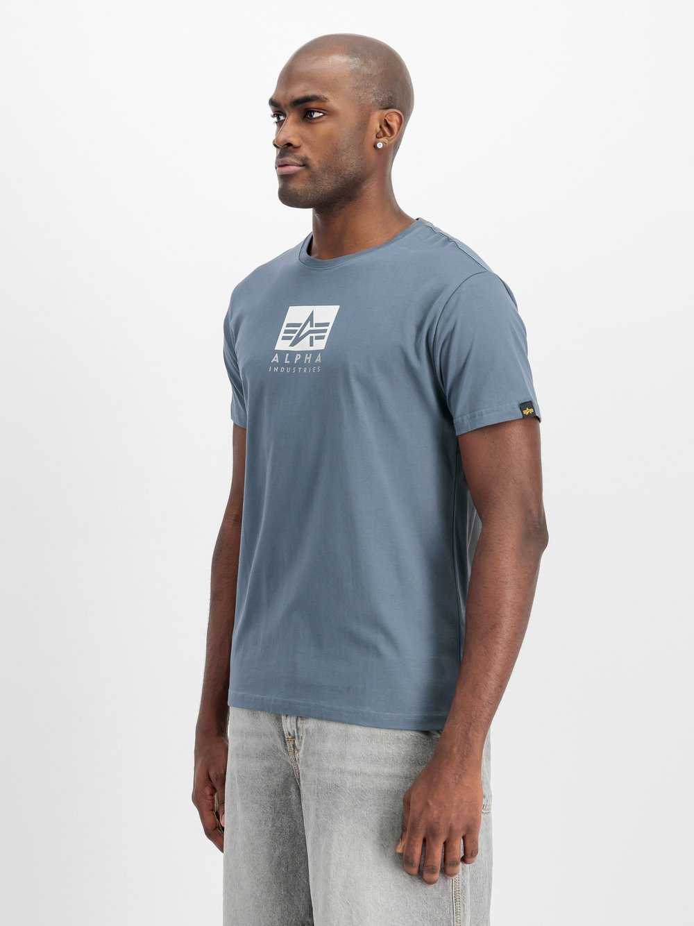 Alpha Industries T-Shirt Herren Baumwolle blau bedruckt, S