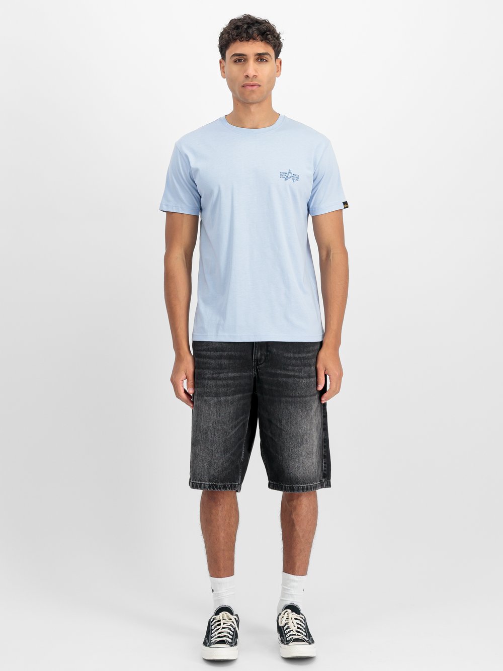 Alpha Industries T-Shirt Herren Baumwolle blau bedruckt, XXL