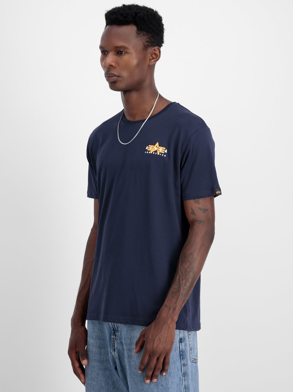 Alpha Industries T-Shirt Herren Baumwolle blau, L