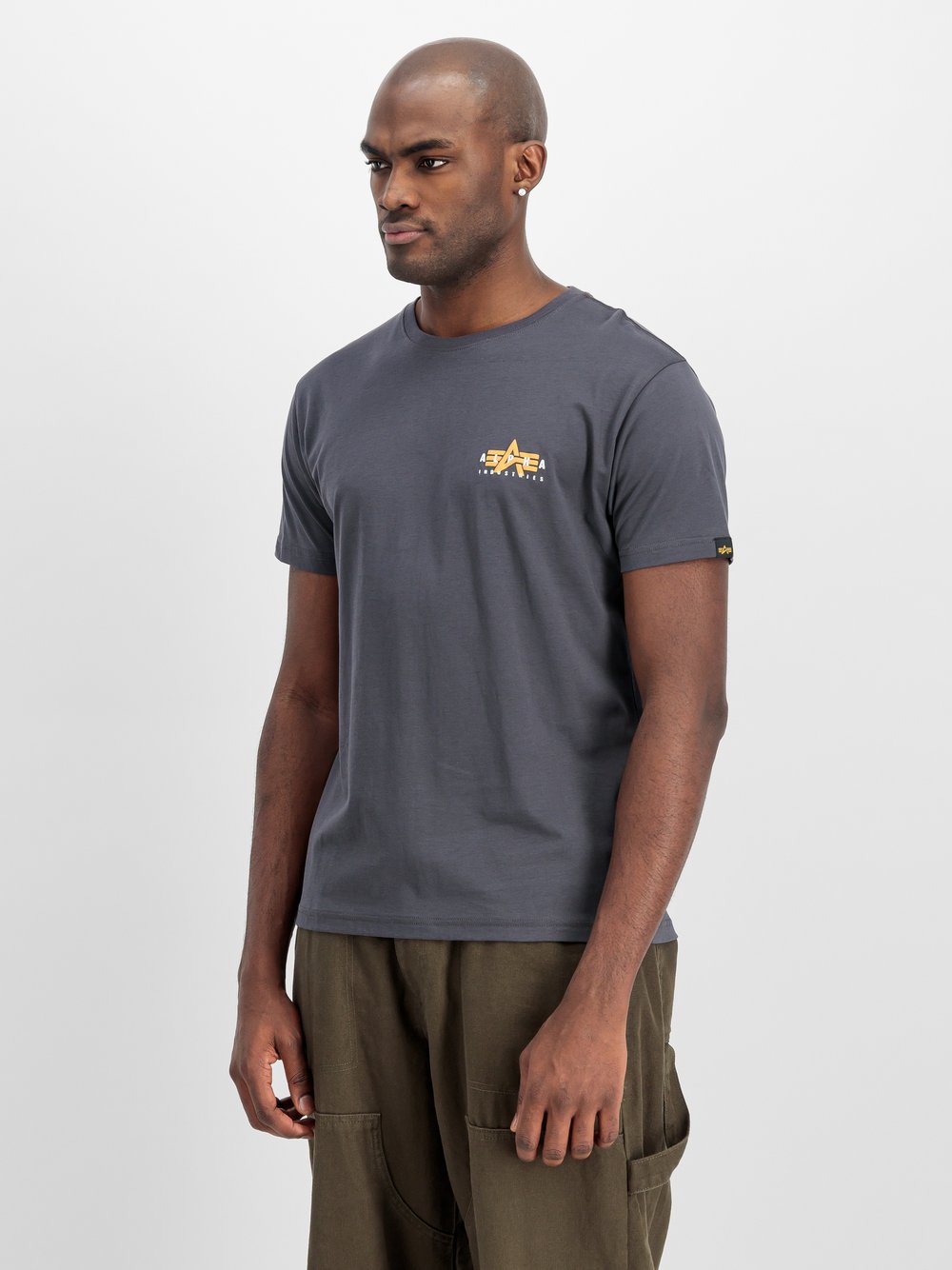 Alpha Industries T-Shirt Herren Baumwolle grau, XS