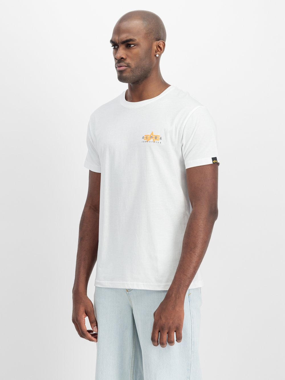 Alpha Industries T-Shirt Herren Baumwolle weiß, M