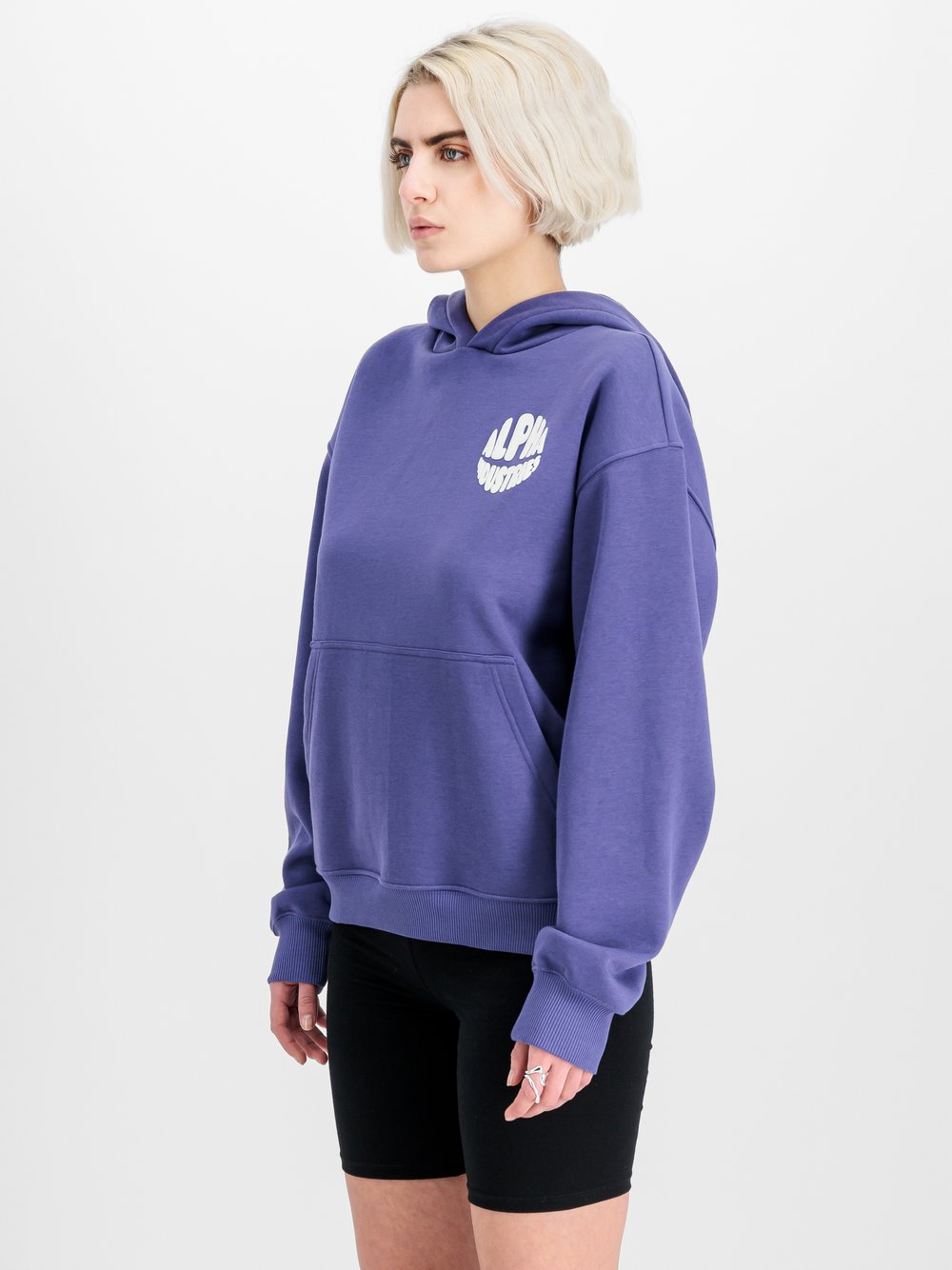 Alpha Industries Kapuzensweatshirt Damen Baumwolle lila, L