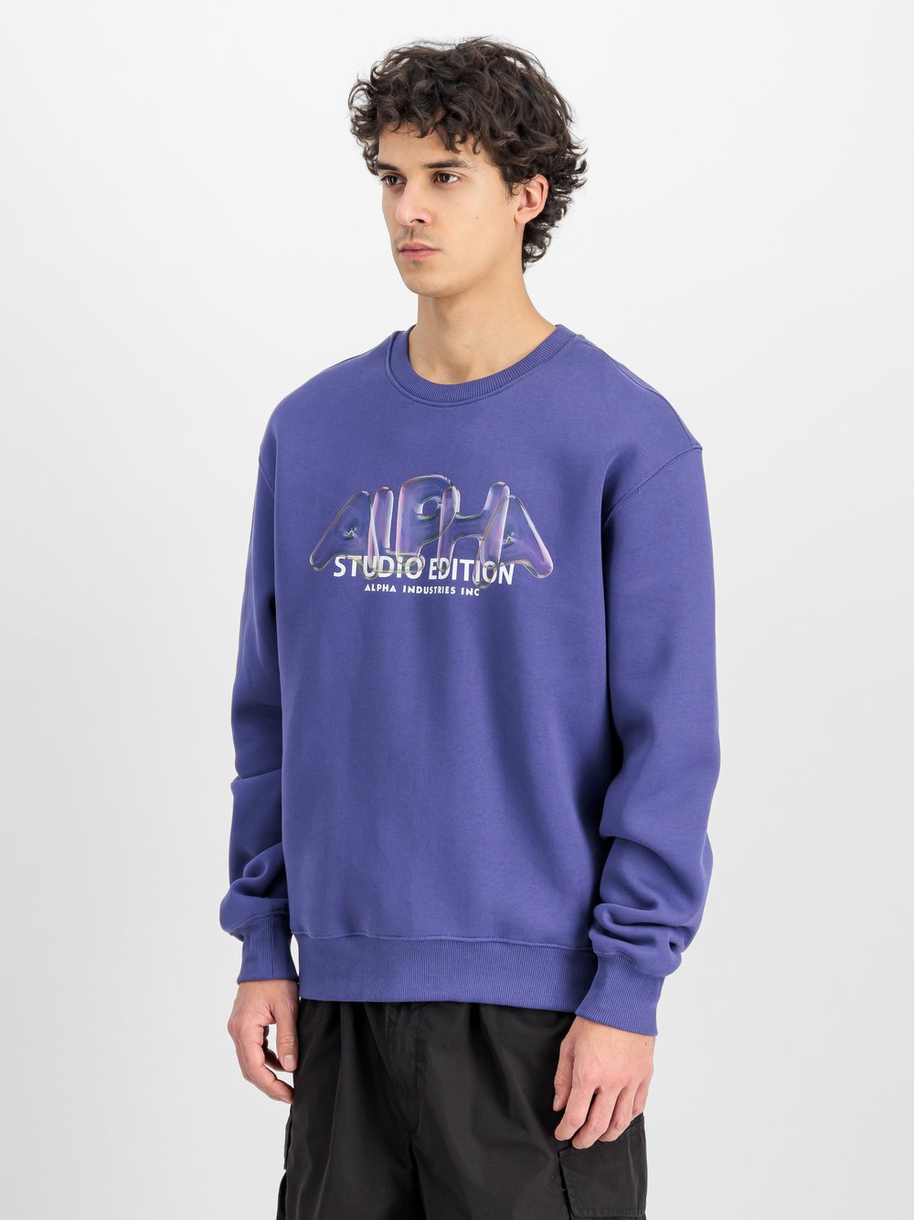 Alpha Industries Sweatshirt Herren lila bedruckt, M