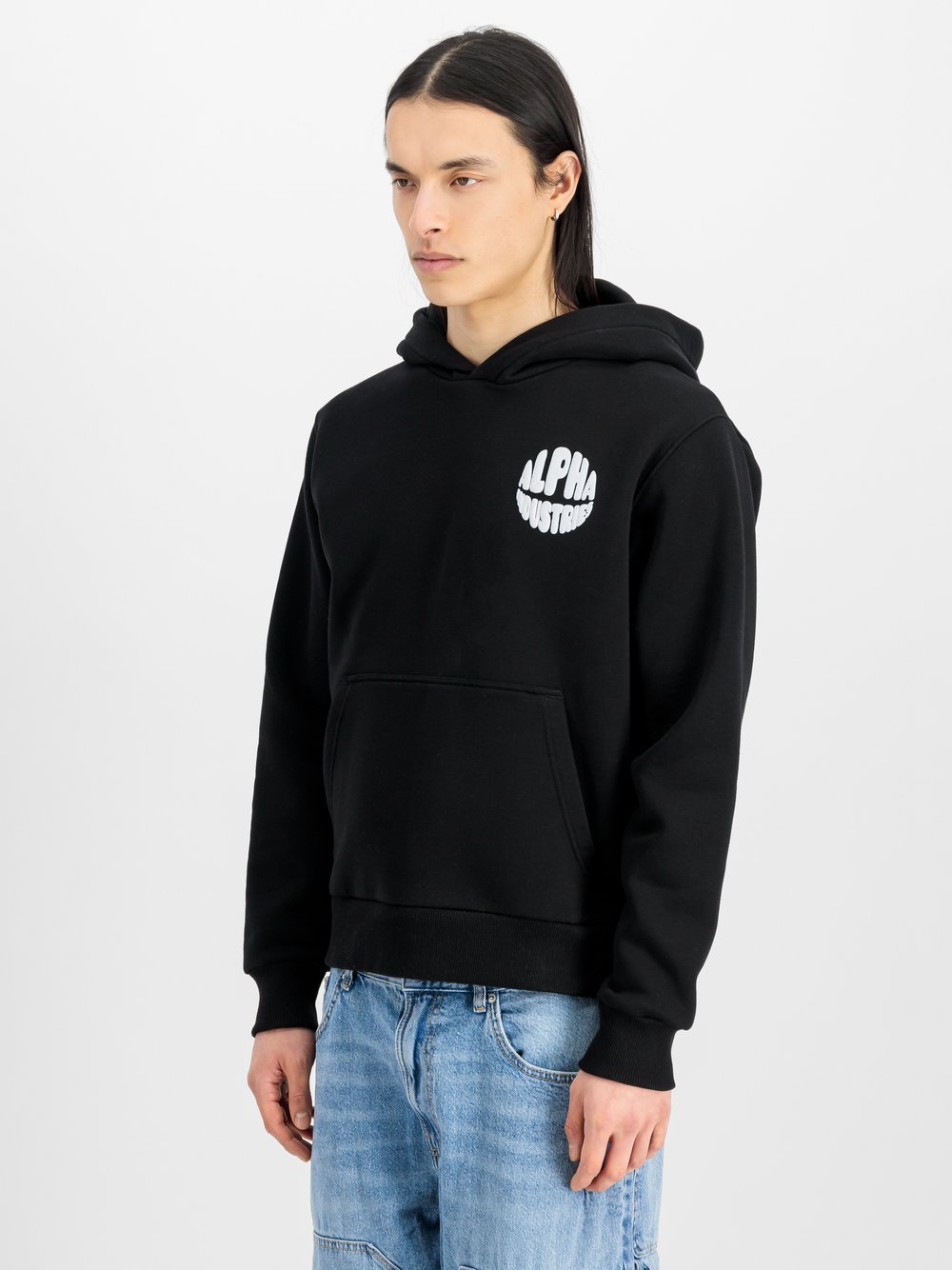 Alpha Industries Kapuzensweatshirt Herren Baumwolle schwarz, L
