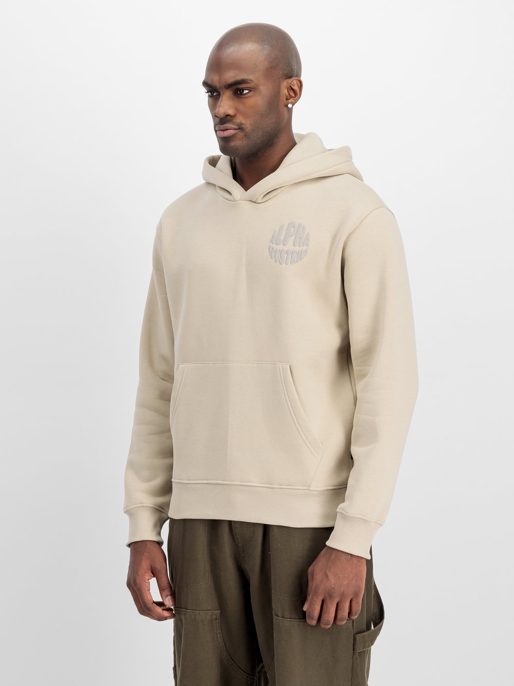Alpha Industries Kapuzensweatshirt Herren Baumwolle beige, XL