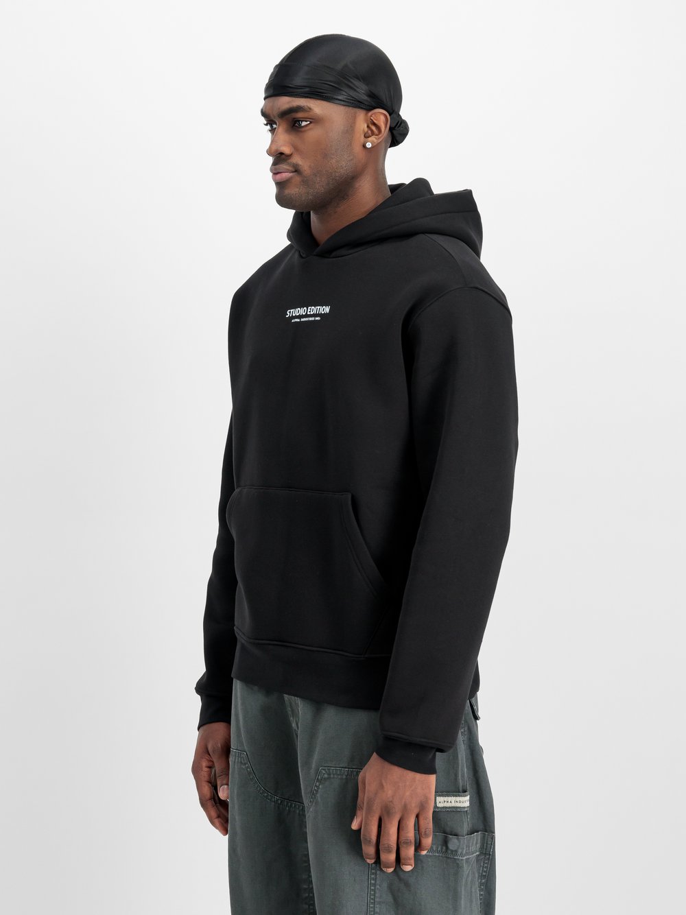 Alpha Industries Kapuzensweatshirt Herren Baumwolle schwarz, XS