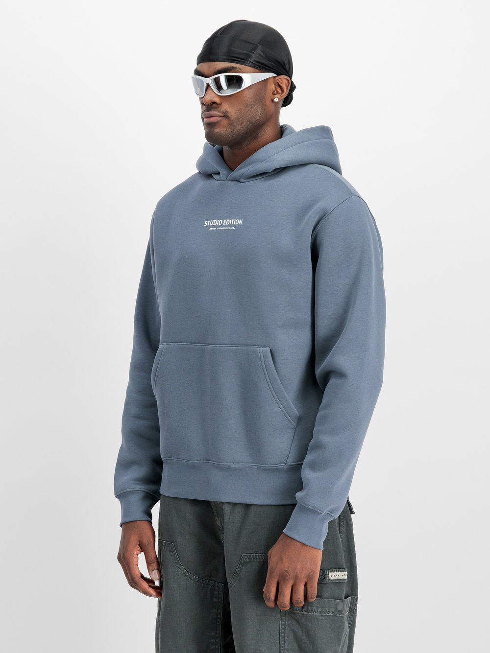 Alpha Industries Kapuzensweatshirt Herren Baumwolle blau, XXXL