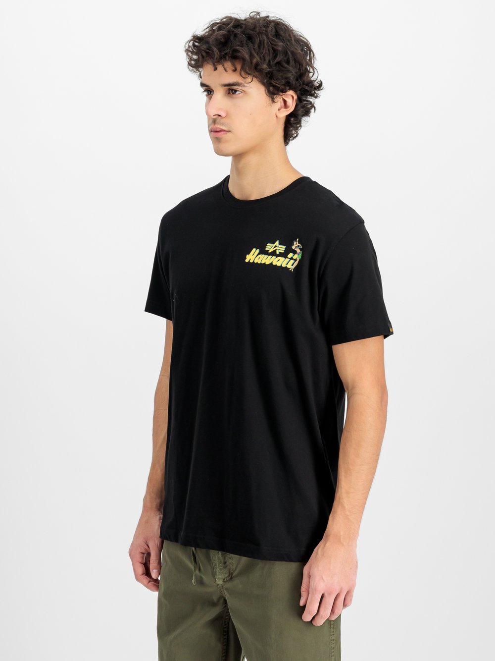 Alpha Industries T-Shirt Herren Baumwolle schwarz bedruckt, M