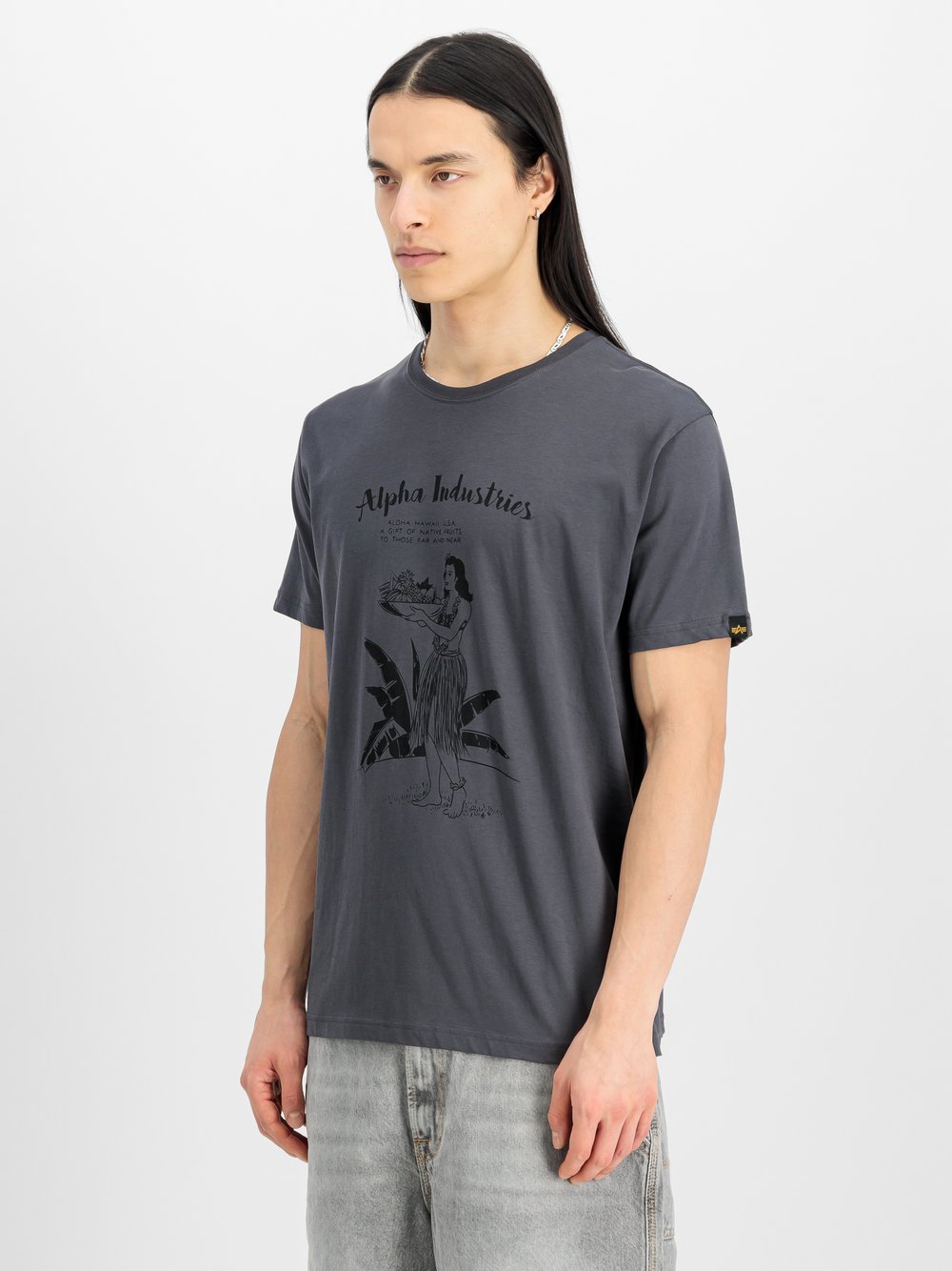 Alpha Industries T-Shirt Herren Baumwolle grau, XL