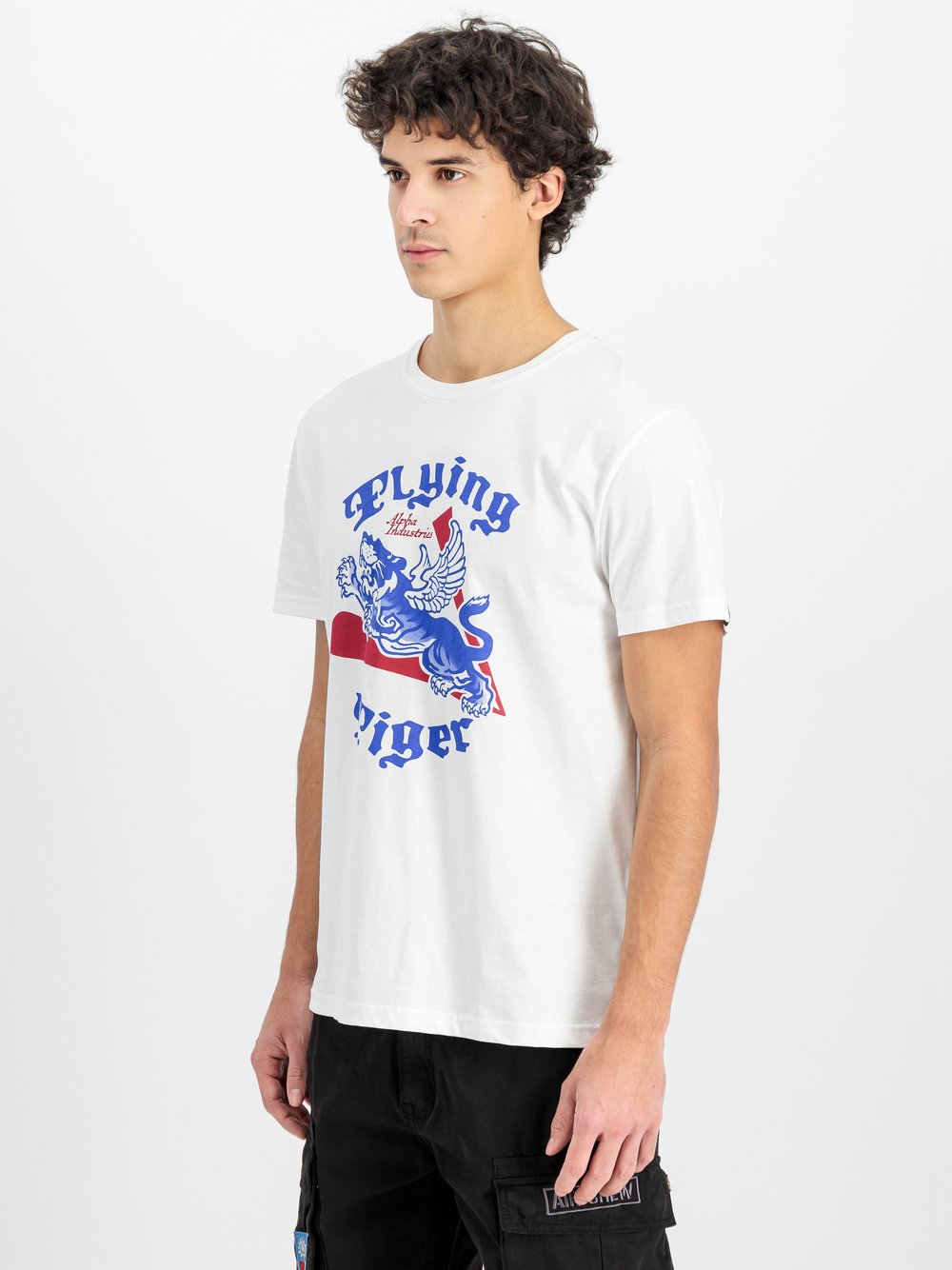 Alpha Industries T-Shirt Herren Baumwolle weiß gemustert, XXL