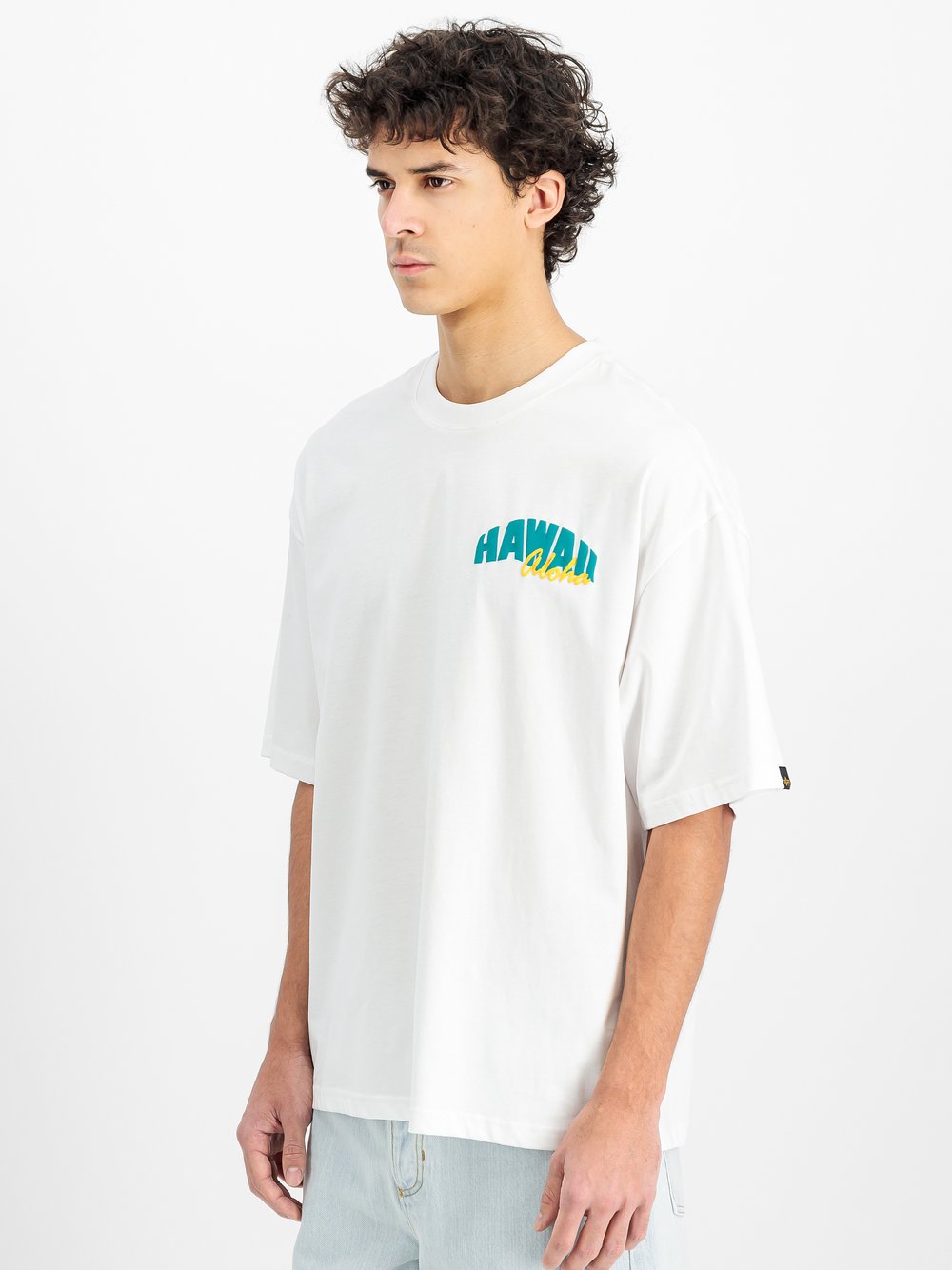 Alpha Industries T-Shirt Herren Baumwolle weiß bedruckt, L