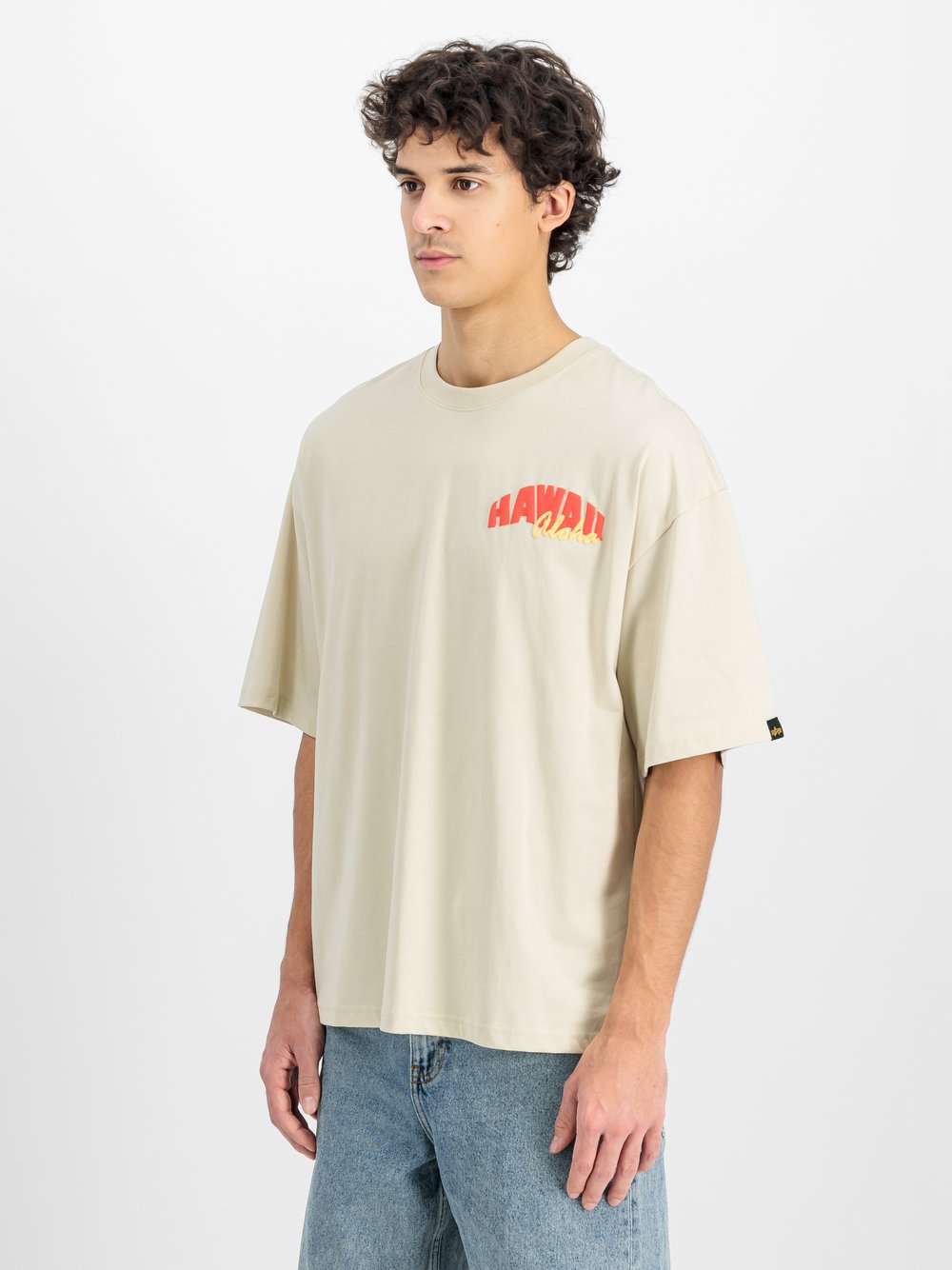 Alpha Industries T-Shirt Herren Baumwolle weiß bedruckt, L