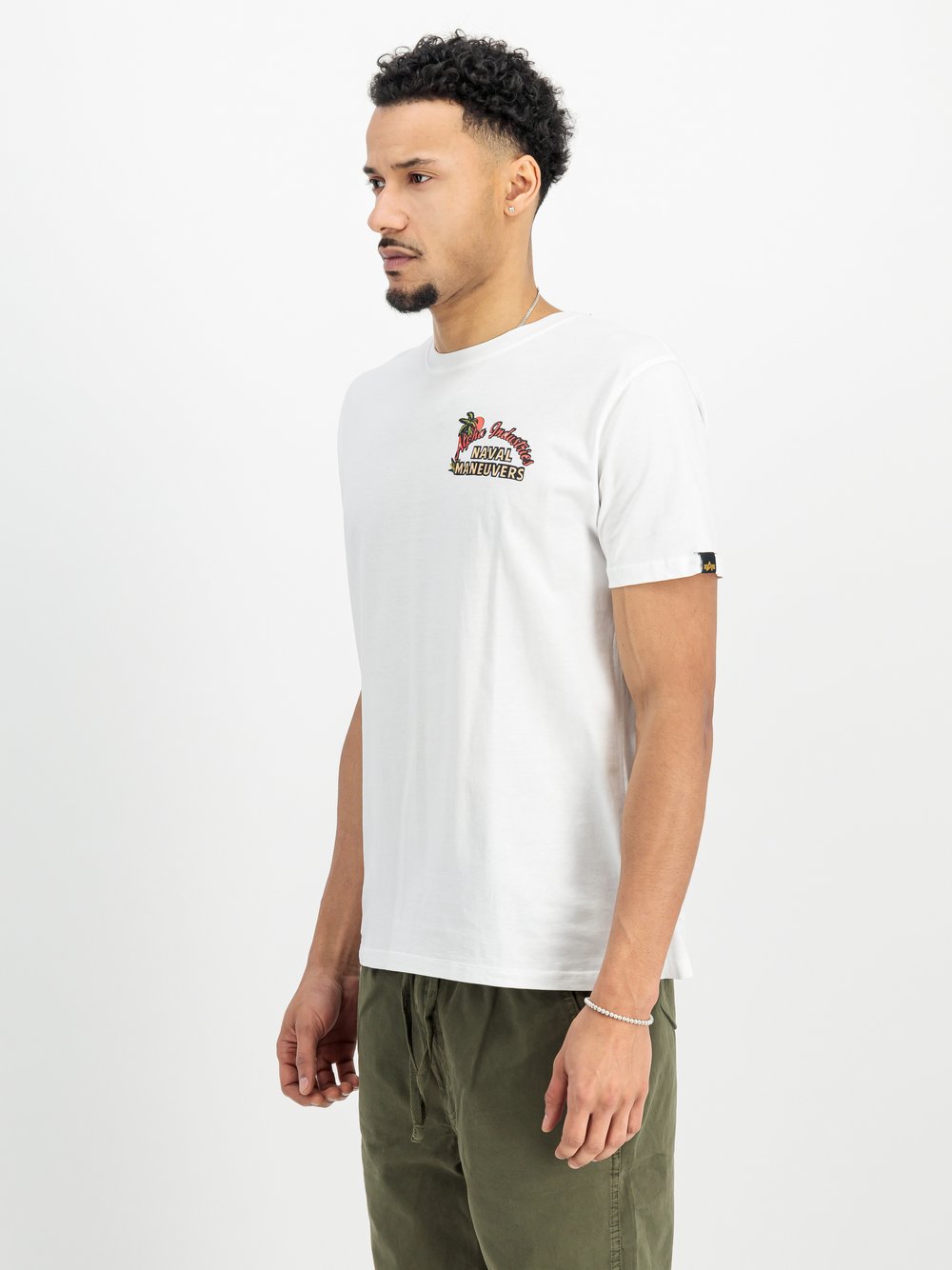 Alpha Industries T-Shirt Herren Baumwolle weiß bedruckt, L