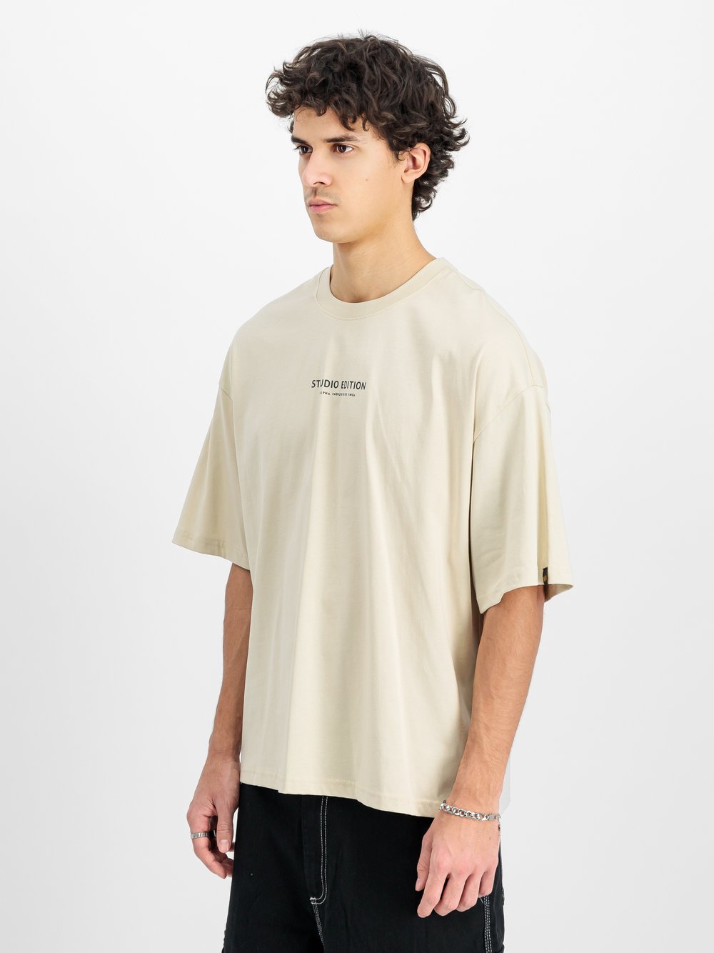 Alpha Industries T-Shirt Herren Baumwolle weiß bedruckt, XS