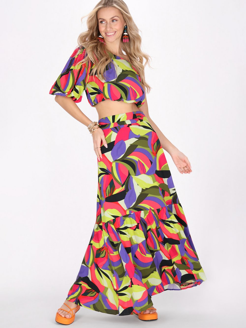 Thumbnail - IZIA Rock Damen Viskose mehrfarbig gemustert, S