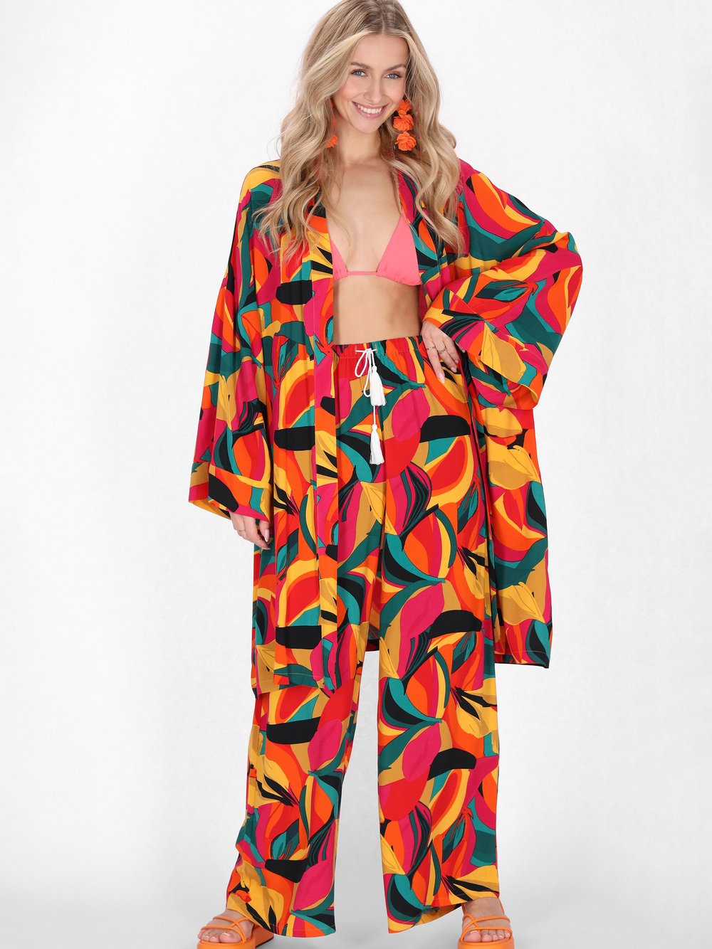 IZIA Hose Damen Viskose mehrfarbig gemustert, XS