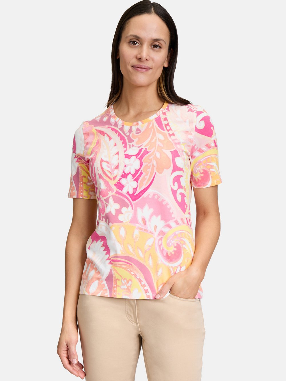 Thumbnail - Betty Barclay Basic Shirt Damen Baumwolle rosa gemustert, 44