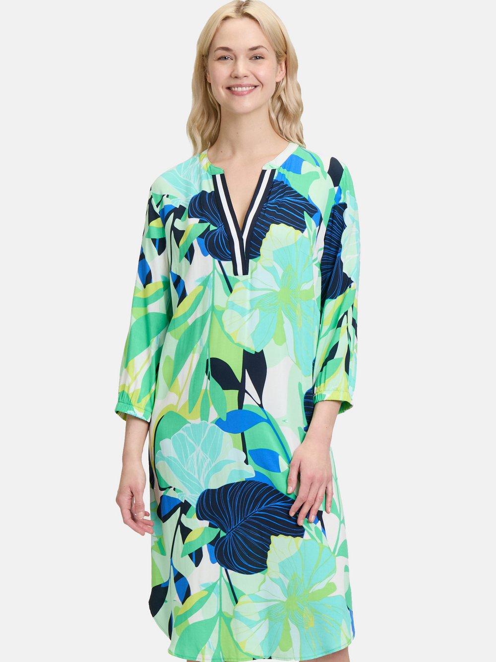 Betty Barclay Casual-Kleid Damen Viskose grün bedruckt, 36
