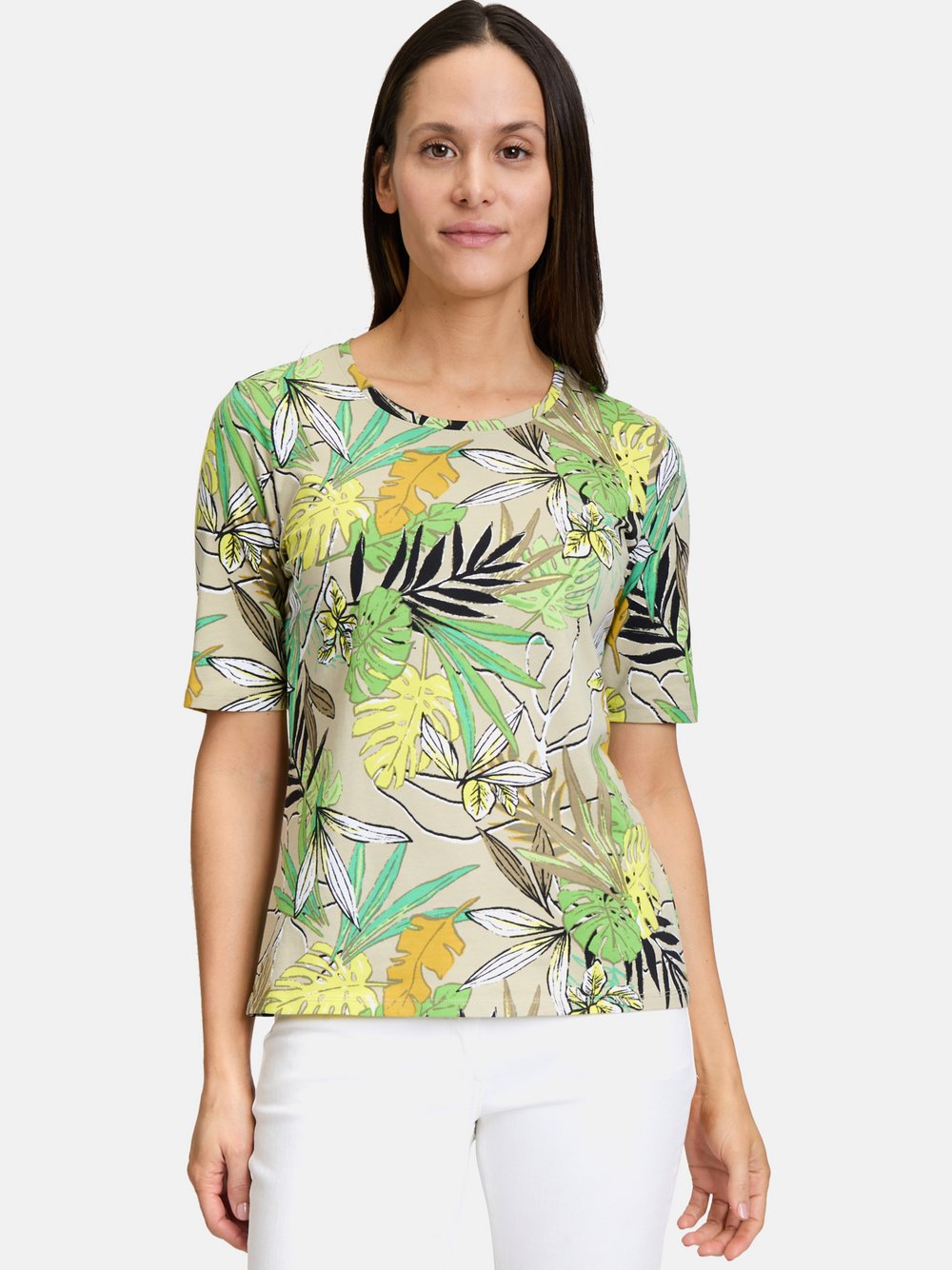 Betty Barclay Basic Shirt Damen Baumwolle grün bedruckt, 36