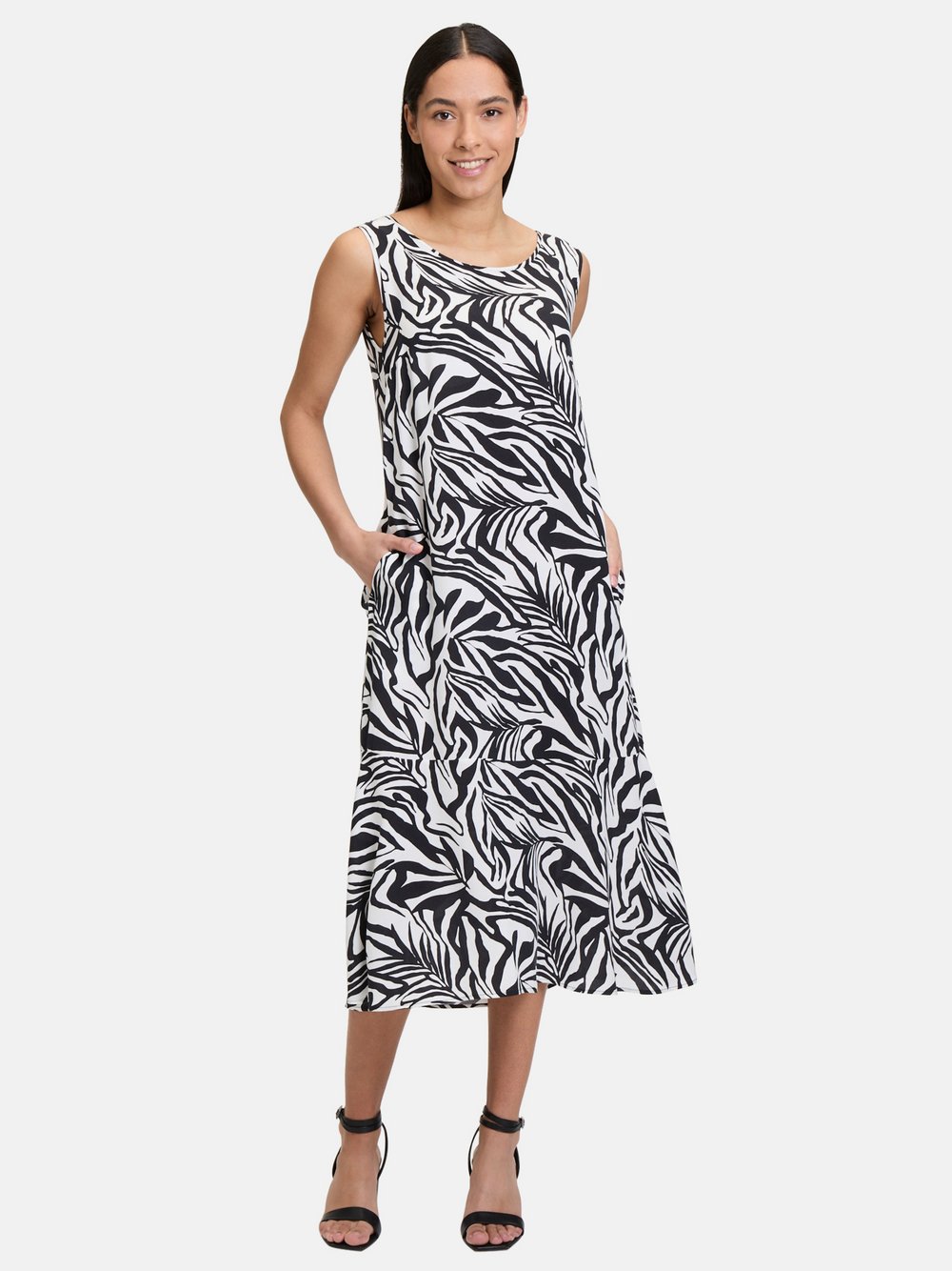 Betty Barclay Stufenkleid Damen Viskose schwarz gemustert, 36