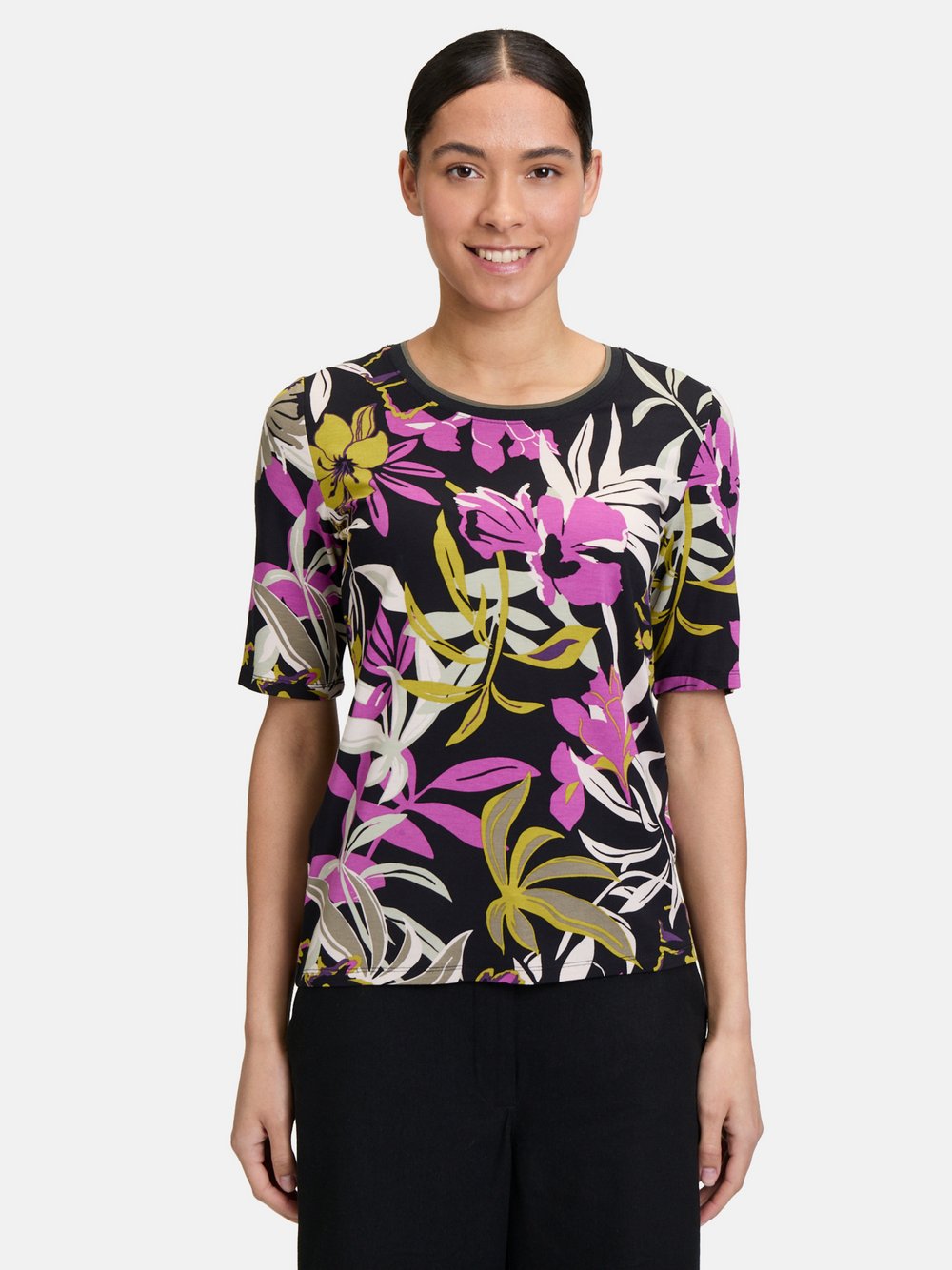 Thumbnail - Betty Barclay Basic Shirt Damen Viskose schwarz gemustert, 38