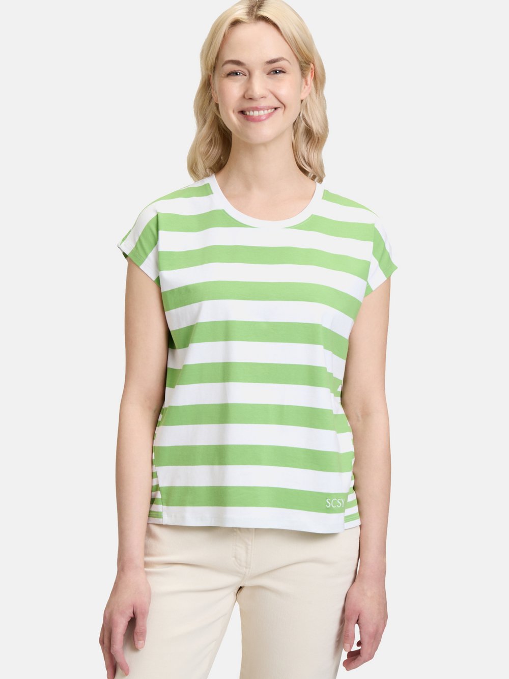 Betty Barclay Basic Shirt Damen Baumwolle weiß gestreift, 44