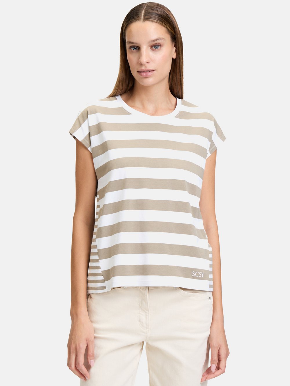 Thumbnail - Betty Barclay Basic Shirt Damen Baumwolle weiß gestreift, 46