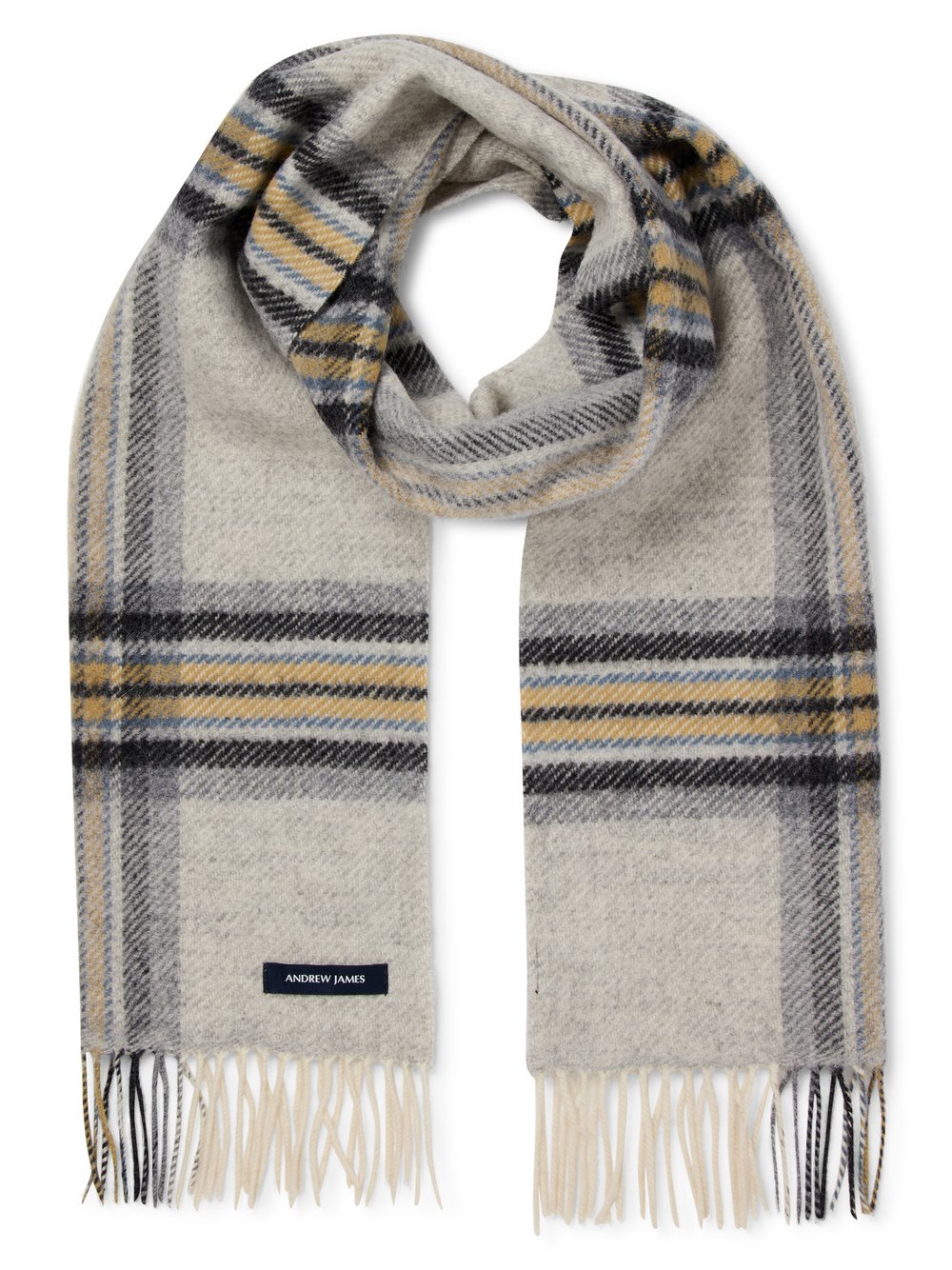 Andrew James Wollschal Herren Wolle mehrfarbig kariert, ONE SIZE