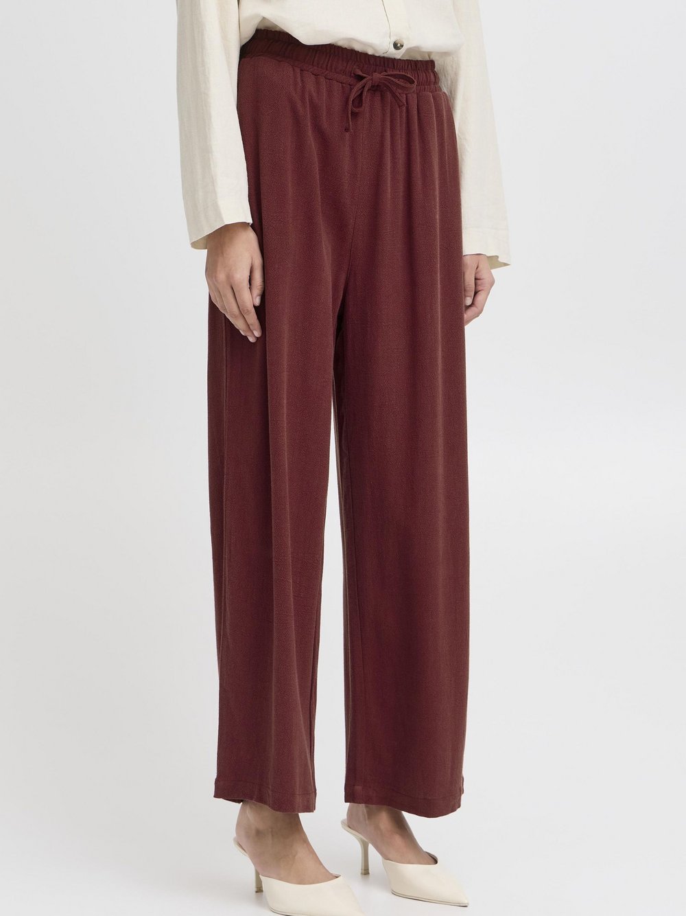 B.Young Leinenhose Damen Viskose rot, 46