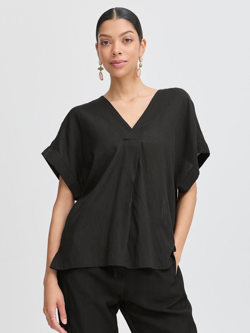 B.Young Kurzarmbluse Damen schwarz, 40