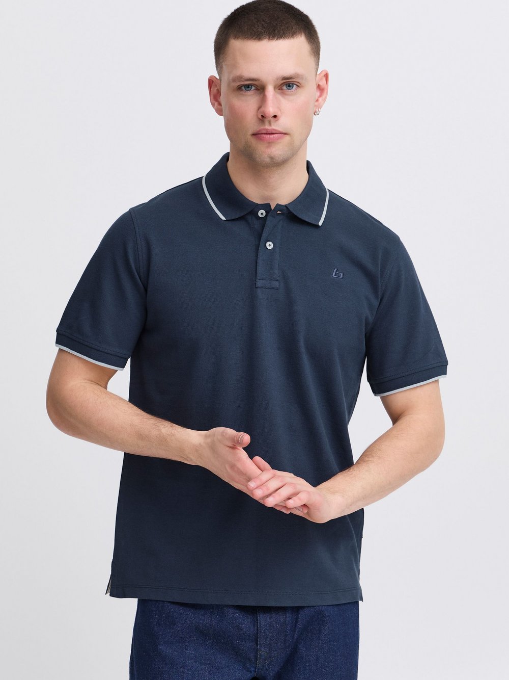 Thumbnail - BLEND Poloshirt Herren Baumwolle blau, XXL