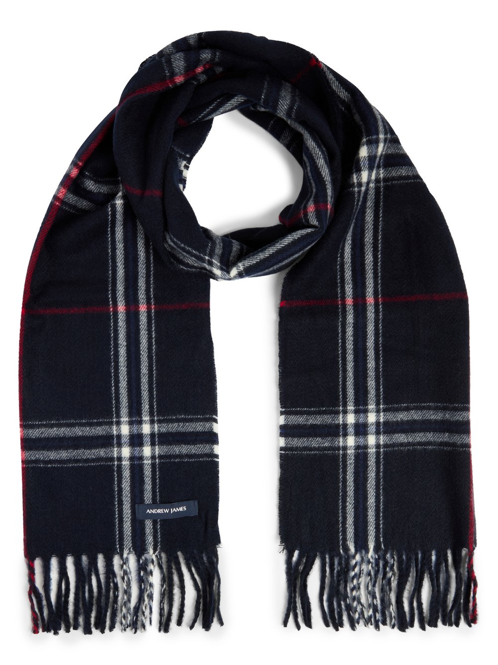Andrew James Schal Herren blau kariert, ONE SIZE