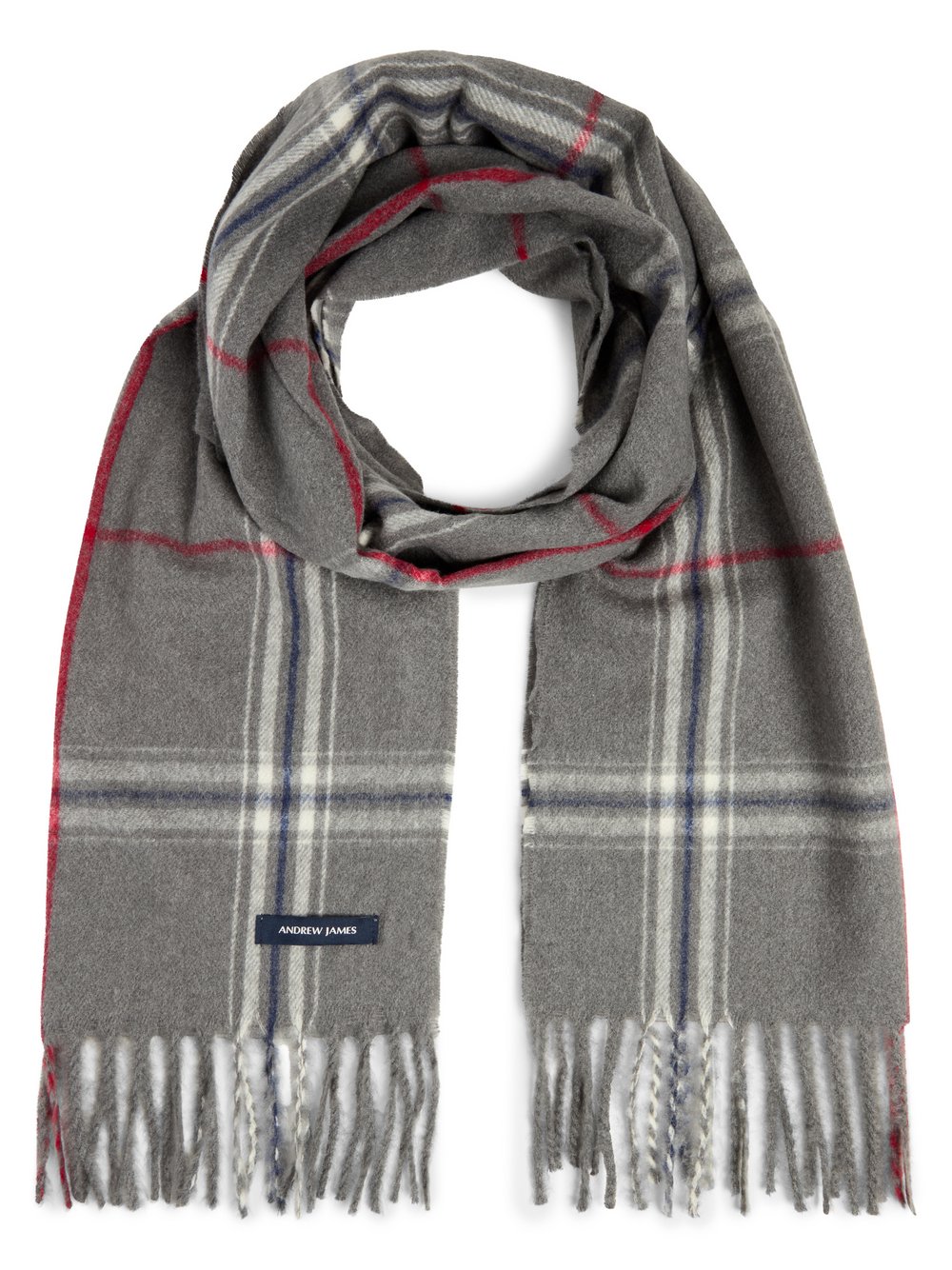 Andrew James Schal Herren grau kariert, ONE SIZE