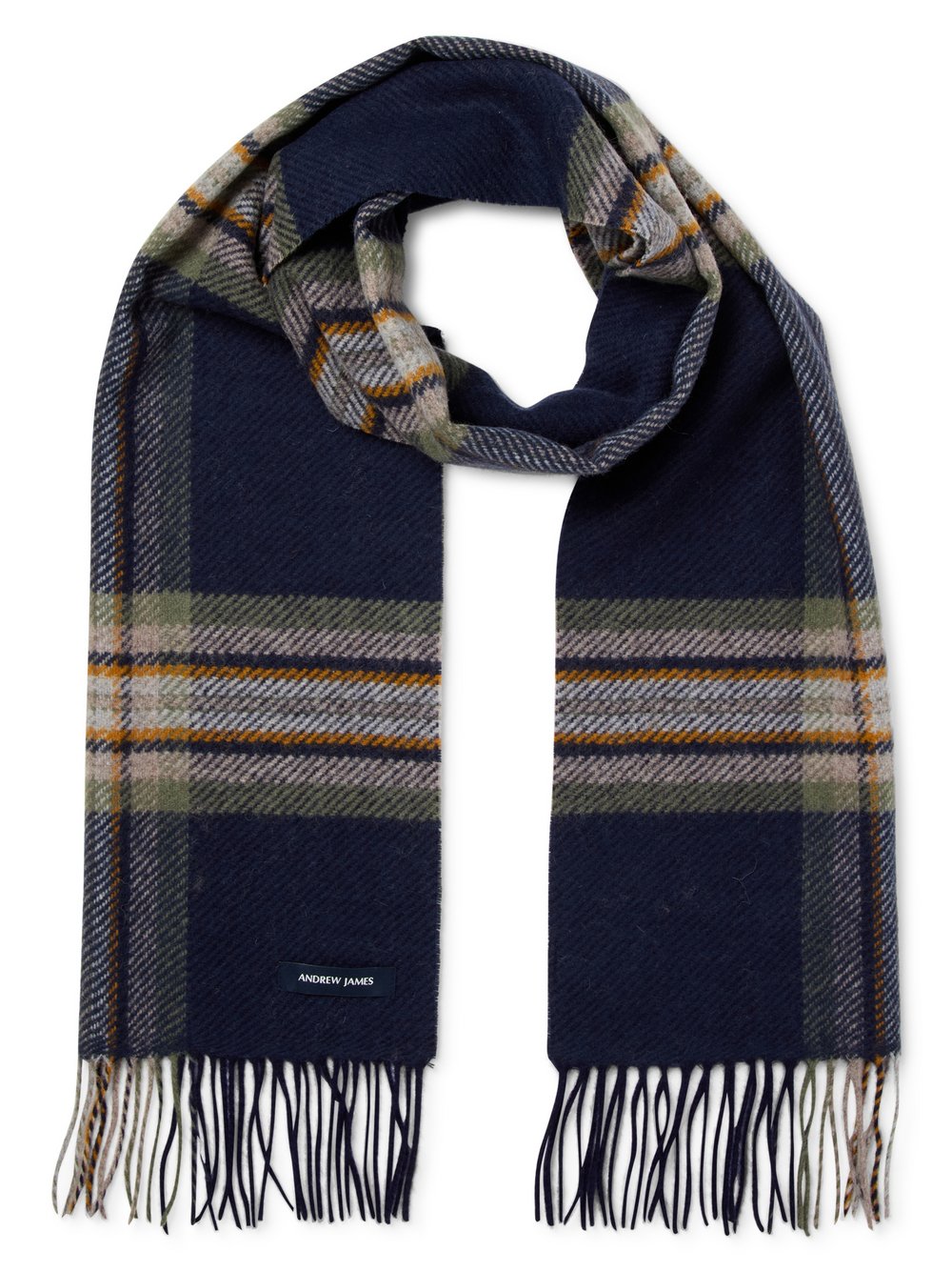 Andrew James Wollschal Herren Wolle mehrfarbig kariert, ONE SIZE