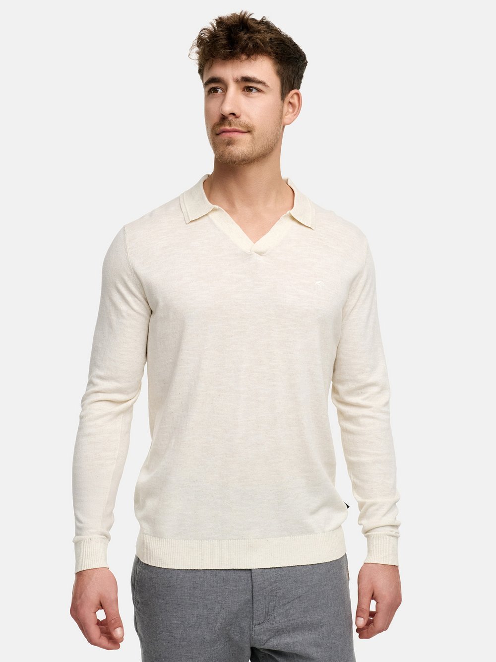 Indicode Strickpullover Herren Baumwolle beige, S