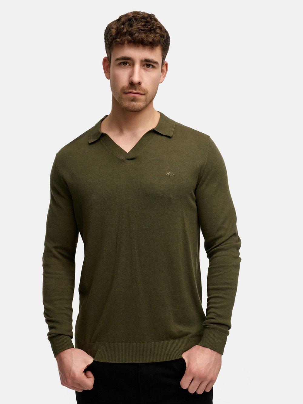 Thumbnail - Indicode Strickpullover Herren Baumwolle grün, S