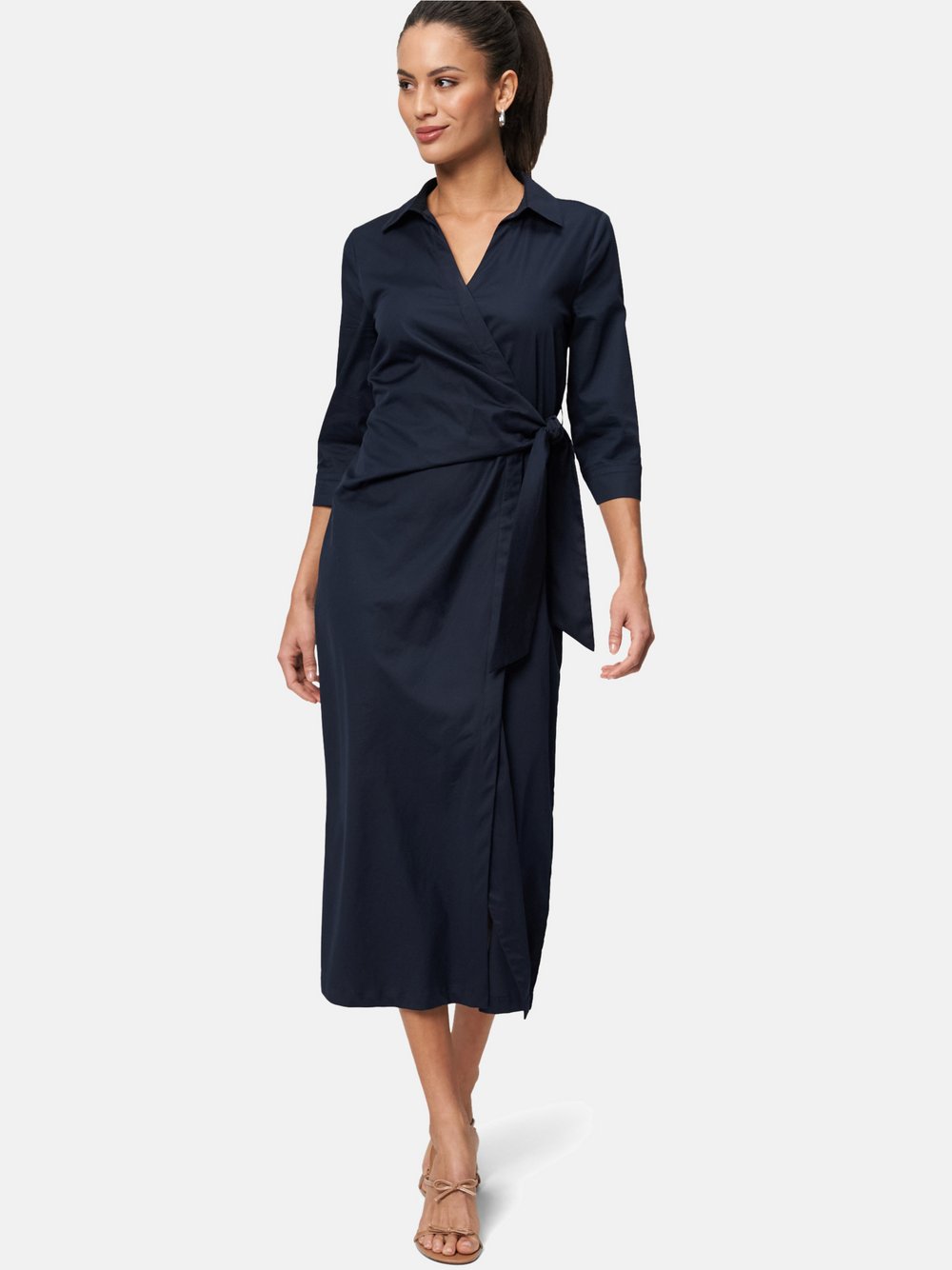 zero Midikleid Damen Baumwolle blau, 36