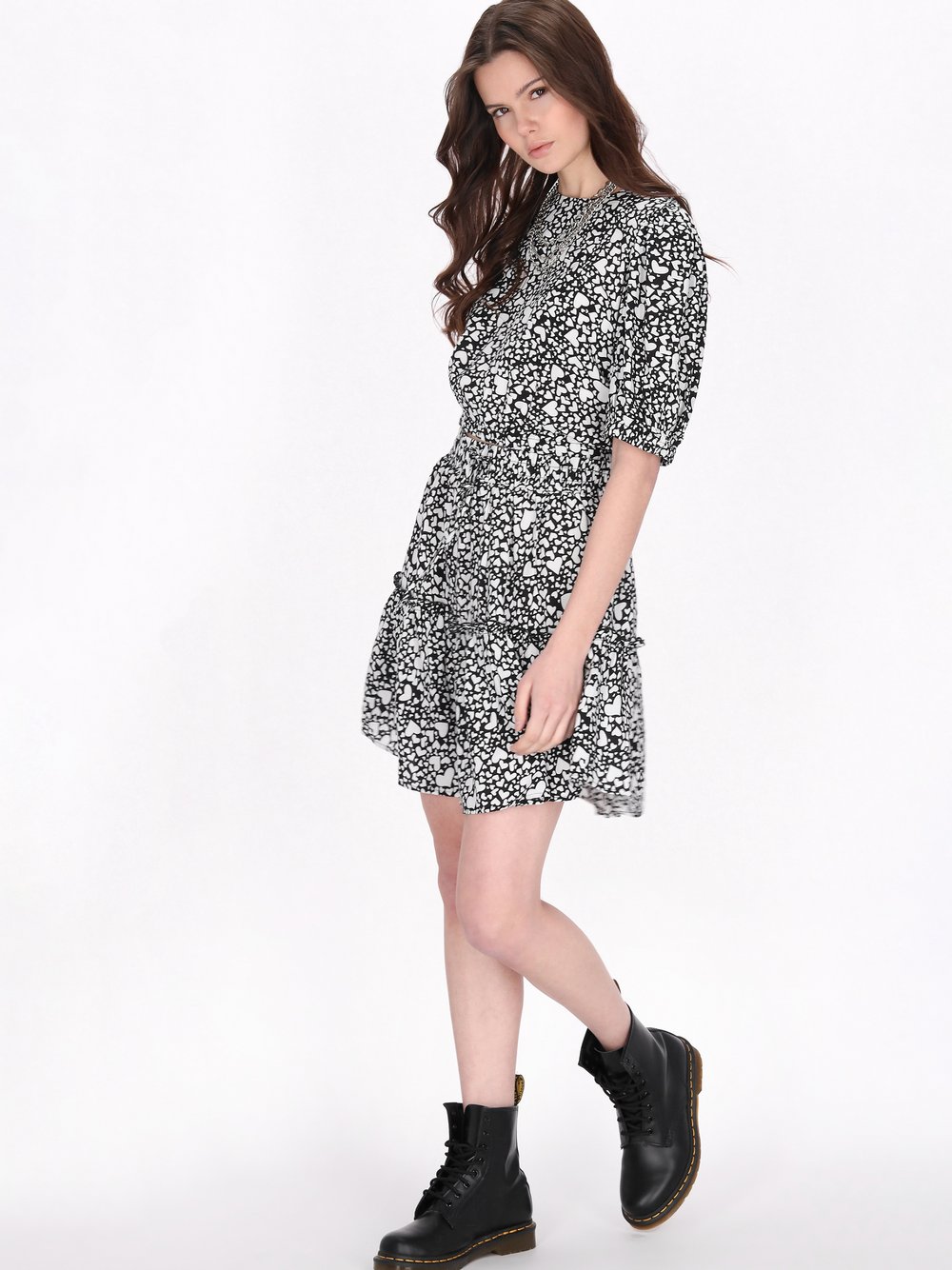 Thumbnail - MyMo Bluse Damen Viskose schwarz gemustert, M