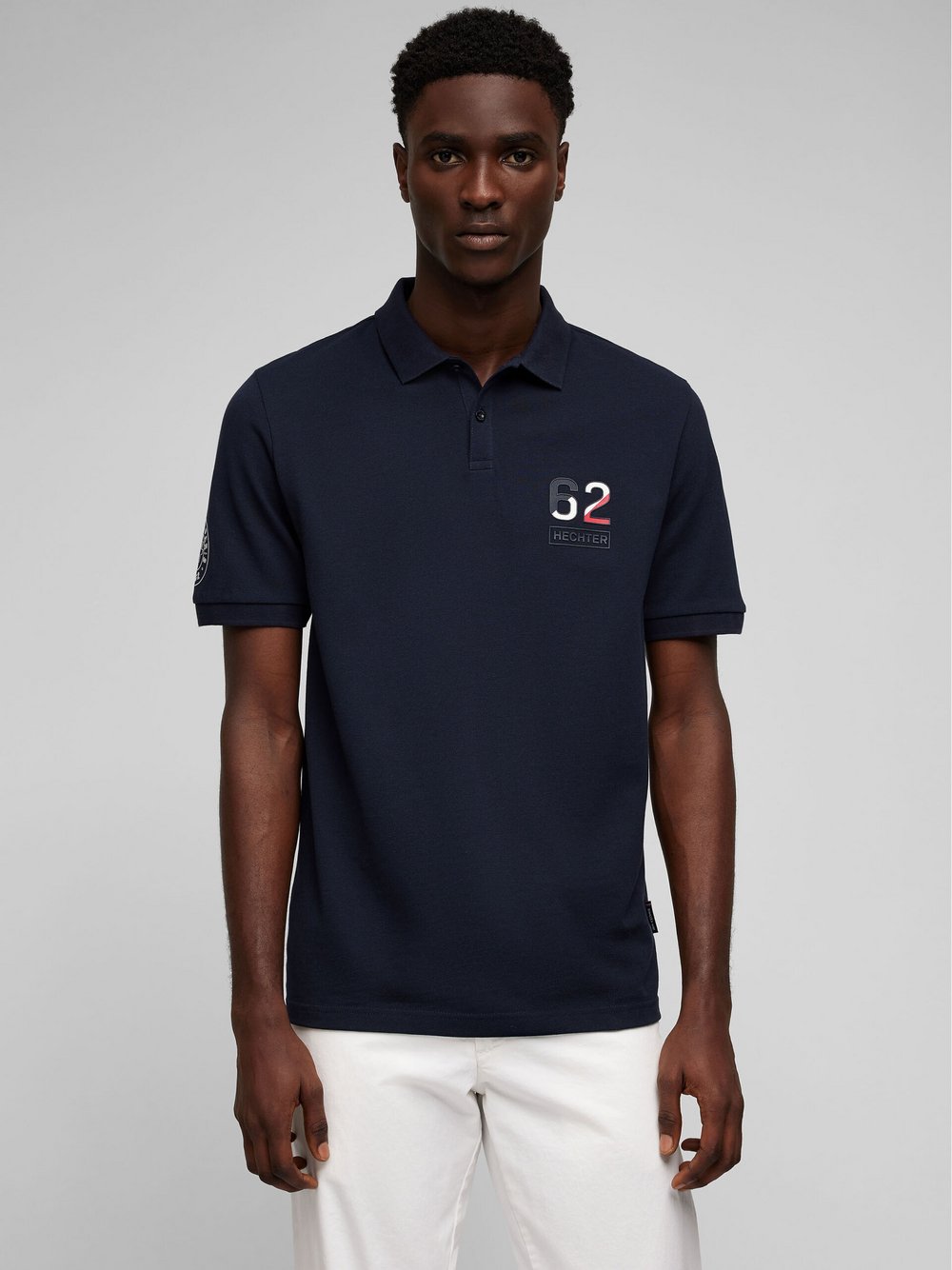 Daniel Hechter Poloshirt Herren Baumwolle blau bedruckt, XXXL