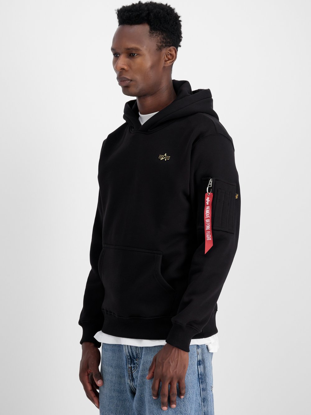 Alpha Industries Kapuzensweatshirt Herren Baumwolle schwarz, L