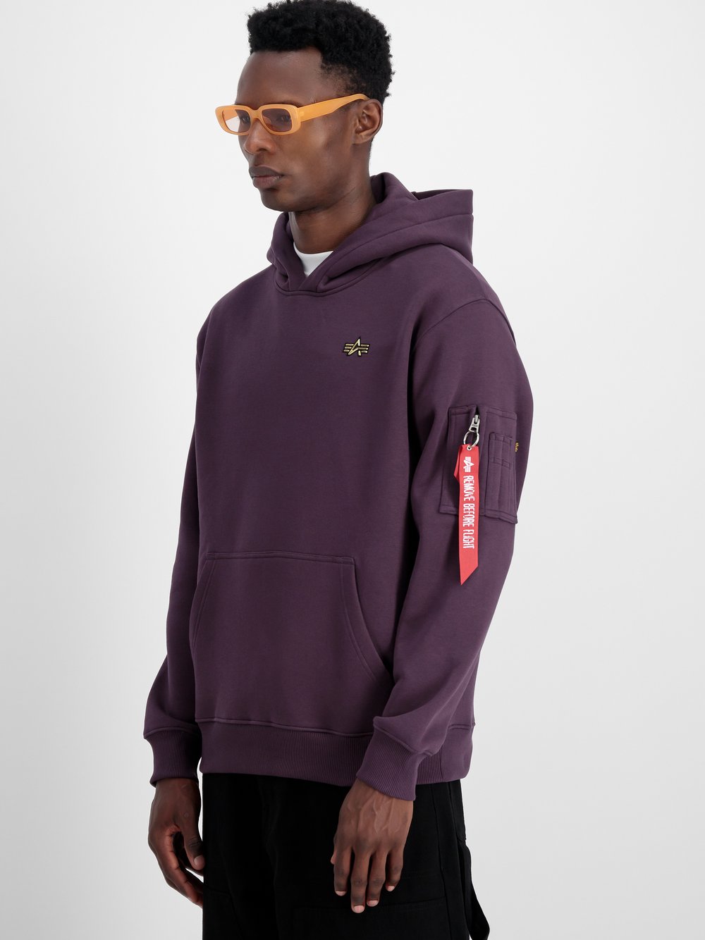 Alpha Industries Kapuzensweatshirt Herren Baumwolle lila, L