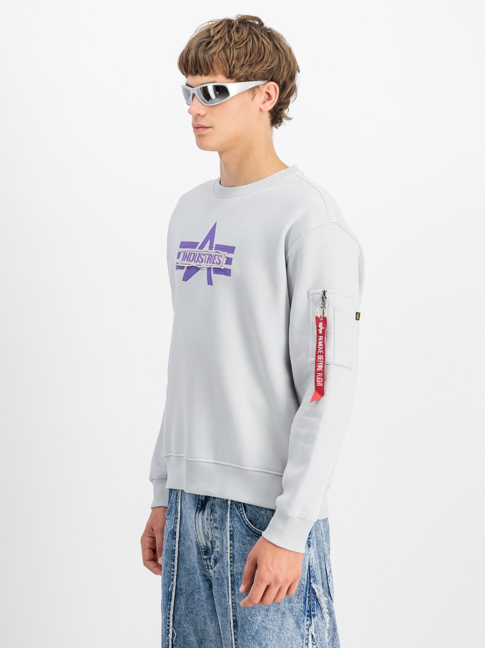 Alpha Industries Sweatshirt Herren Baumwolle grau, L
