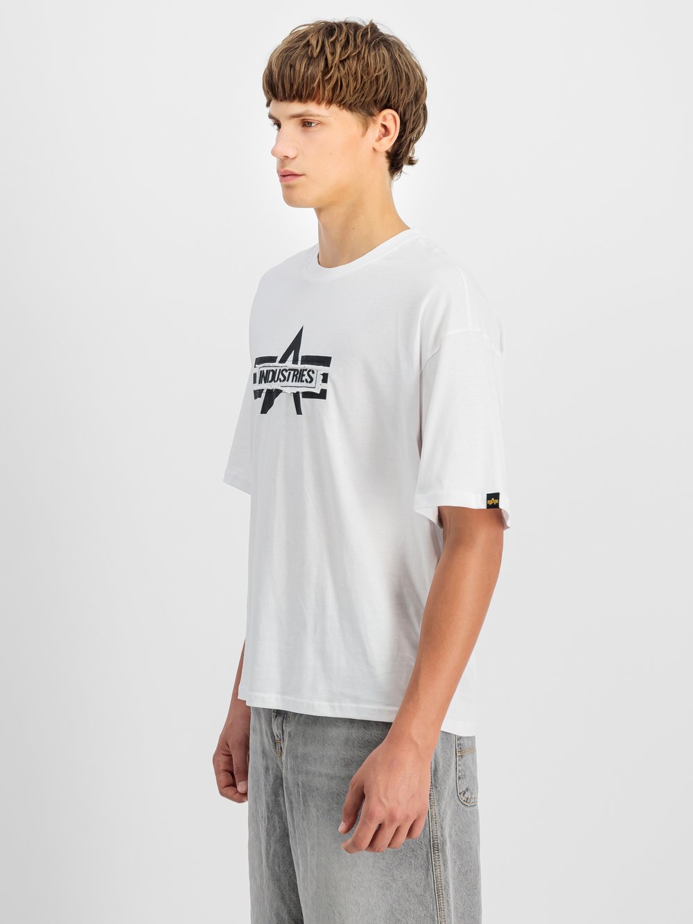 Alpha Industries T-Shirt Herren Baumwolle weiß bedruckt, M