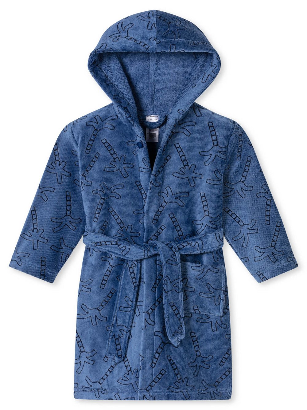 Schiesser Bademantel  Mädchen Jersey blau bedruckt, 128