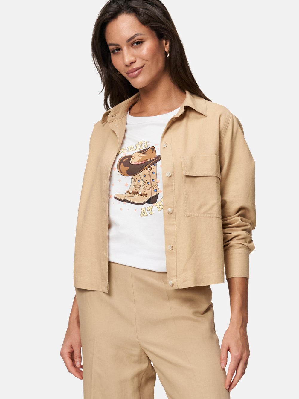 zero Hemdbluse Damen Leinen beige, 42