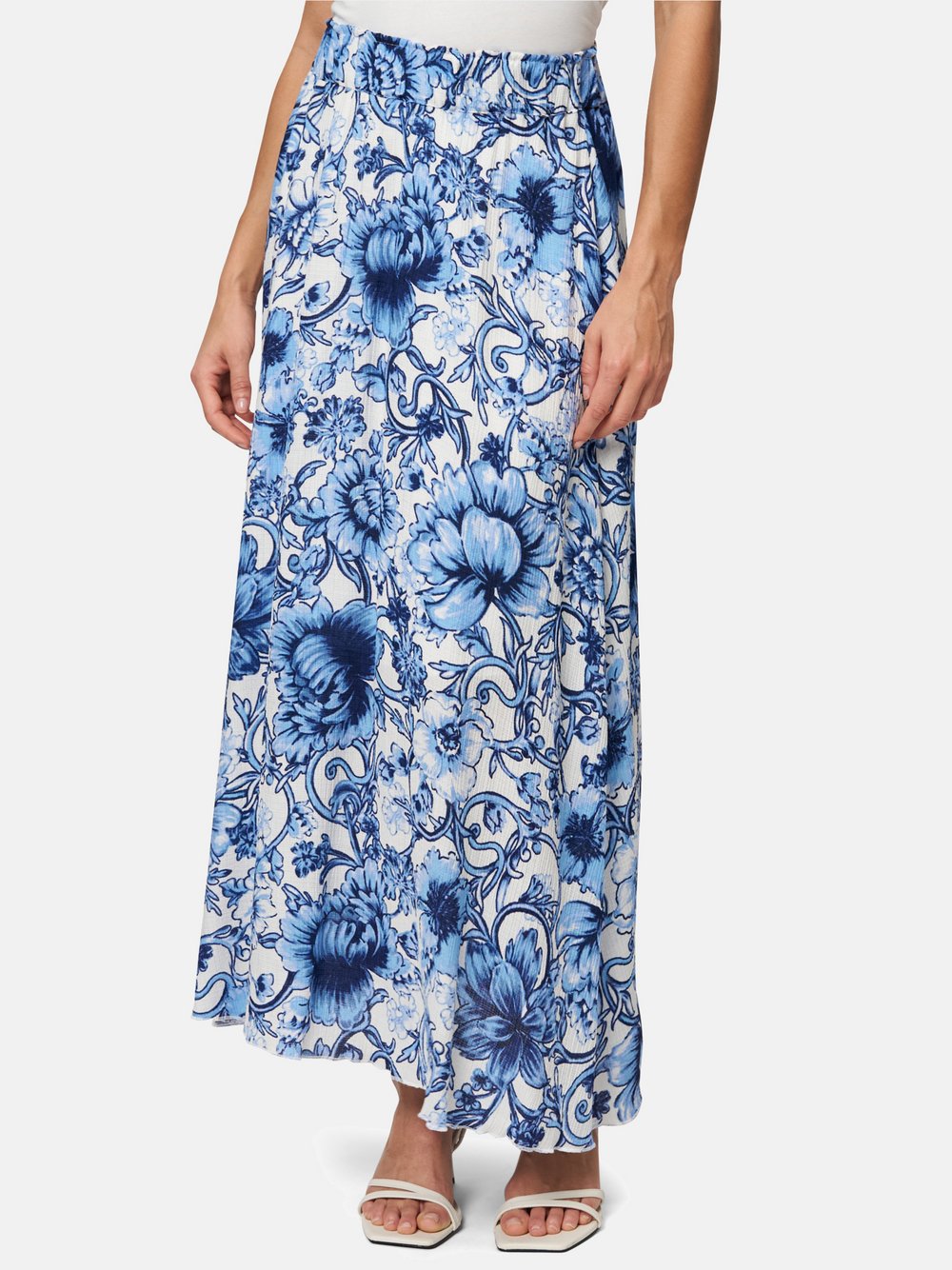 zero Maxirock Damen Viskose blau gemustert, 44