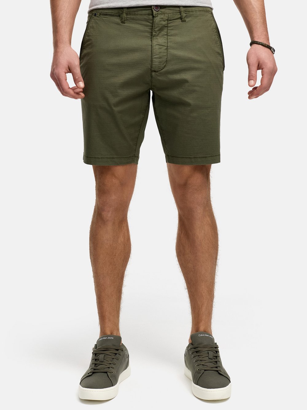Indicode Shorts Chino Herren Baumwolle grün, L