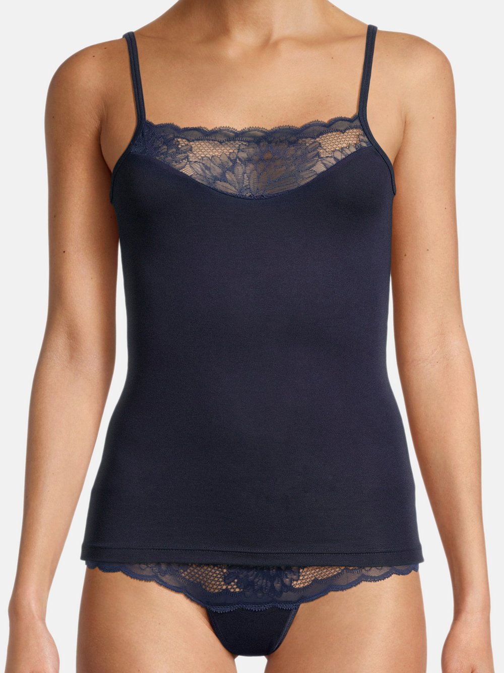 Thumbnail - con-ta Spaghetti Top Damen Modal blau, 36