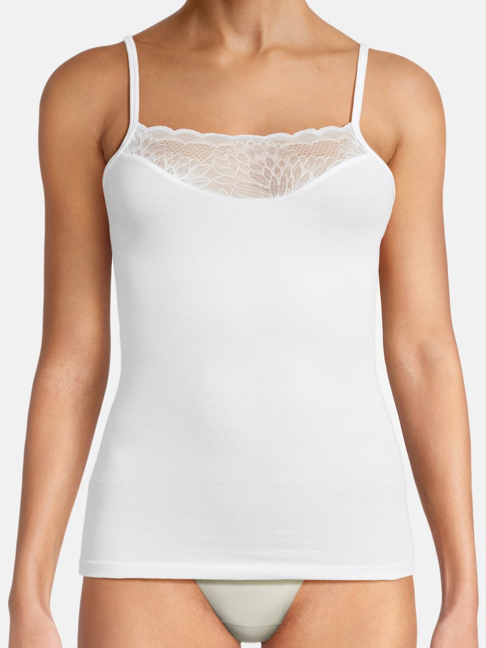 con-ta Spaghetti Top Damen Modal weiß, 40